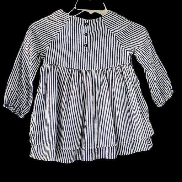 2 Pc Striped Tucker Tate Dress + Something Navy Blouson Top Baby Girl 24 Mo - Picture 4 of 13